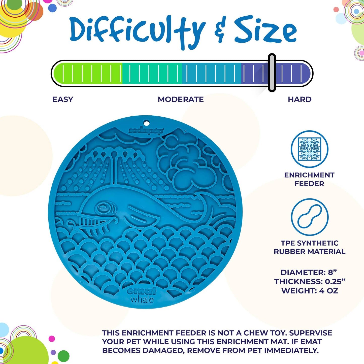 SodaPup Dog Toys - Whale Design eMat Enrichment Lick Mat With Suction Cups Image